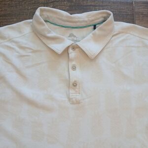 Tommy Bahama Polo Mens Extra Large Beige Pineapple Print AOP Cotton‎ Casual